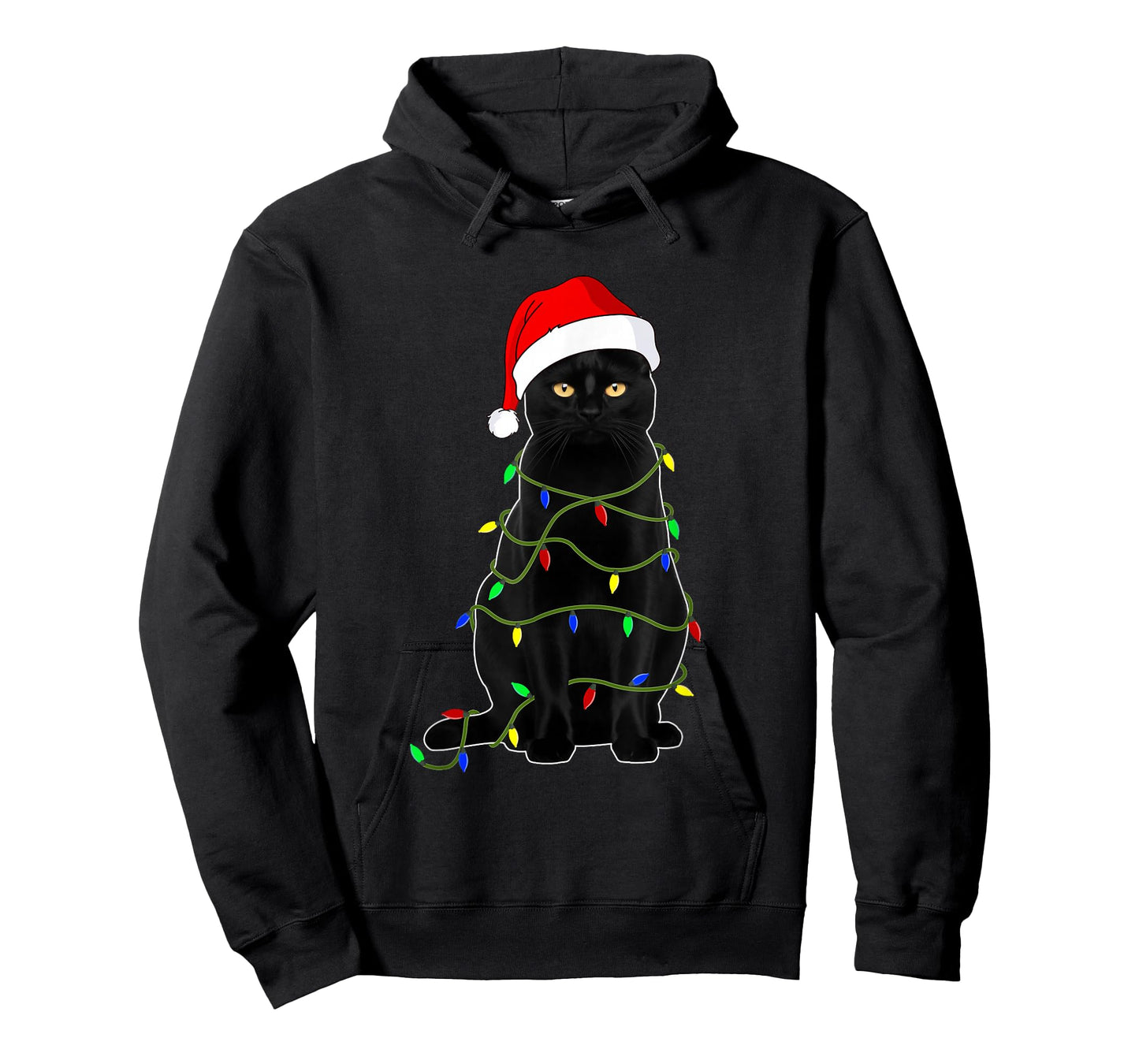 Black Cat Santa Christmas Family Matching Pajamas Xmas Men Women Kids T-Shirt