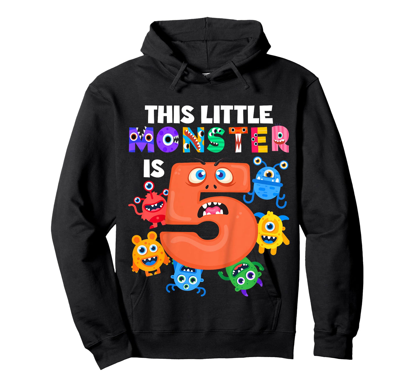 This Little Monster is 5 Five Years 5th Birthday Party Alien T-Shirt