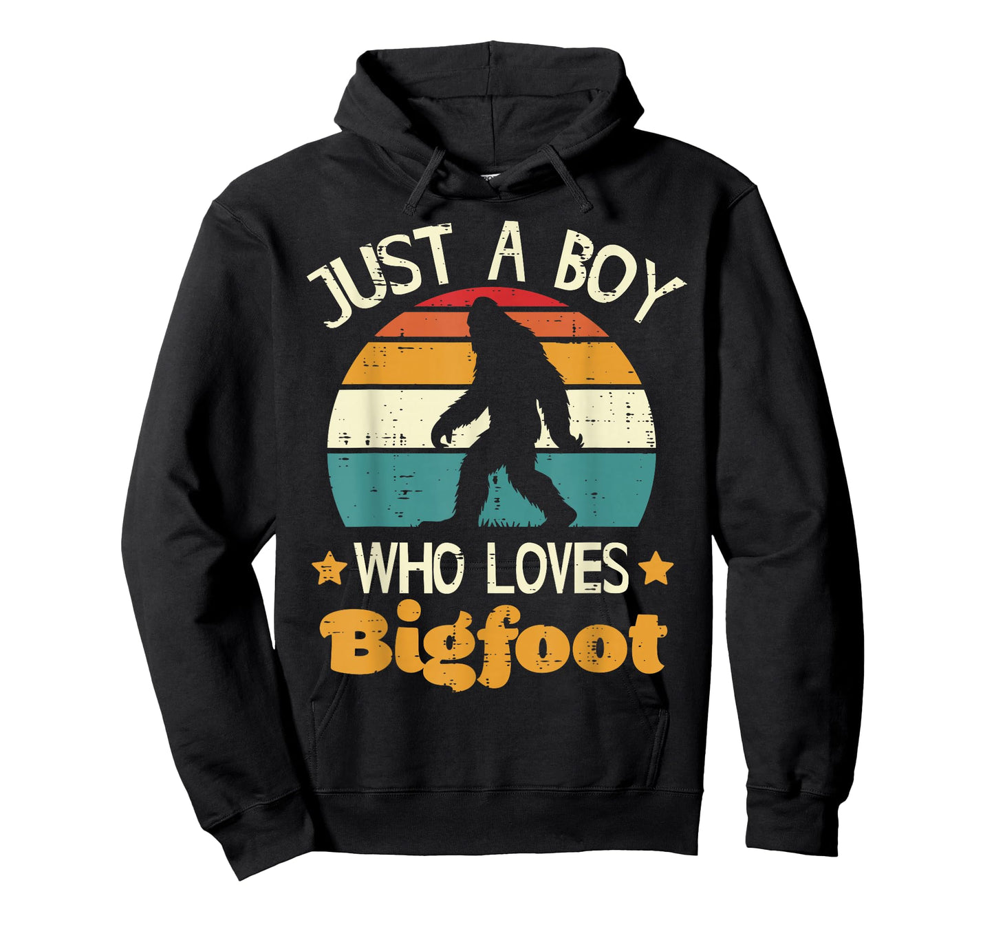 Just Boy Who Loves Bigfoot Retro Sasquatch Boys Kids Men T-Shirt