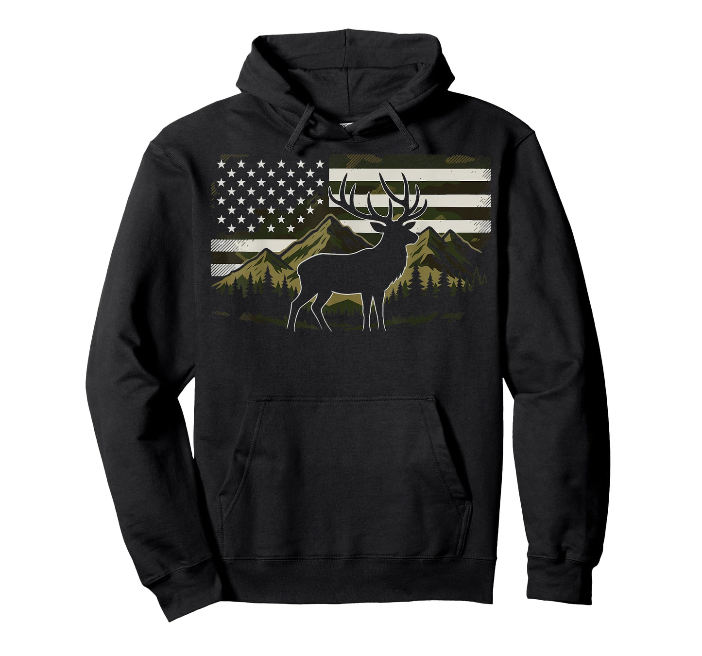 Hunting USA Flag Deer 4th Of July Hunter T-Shirt