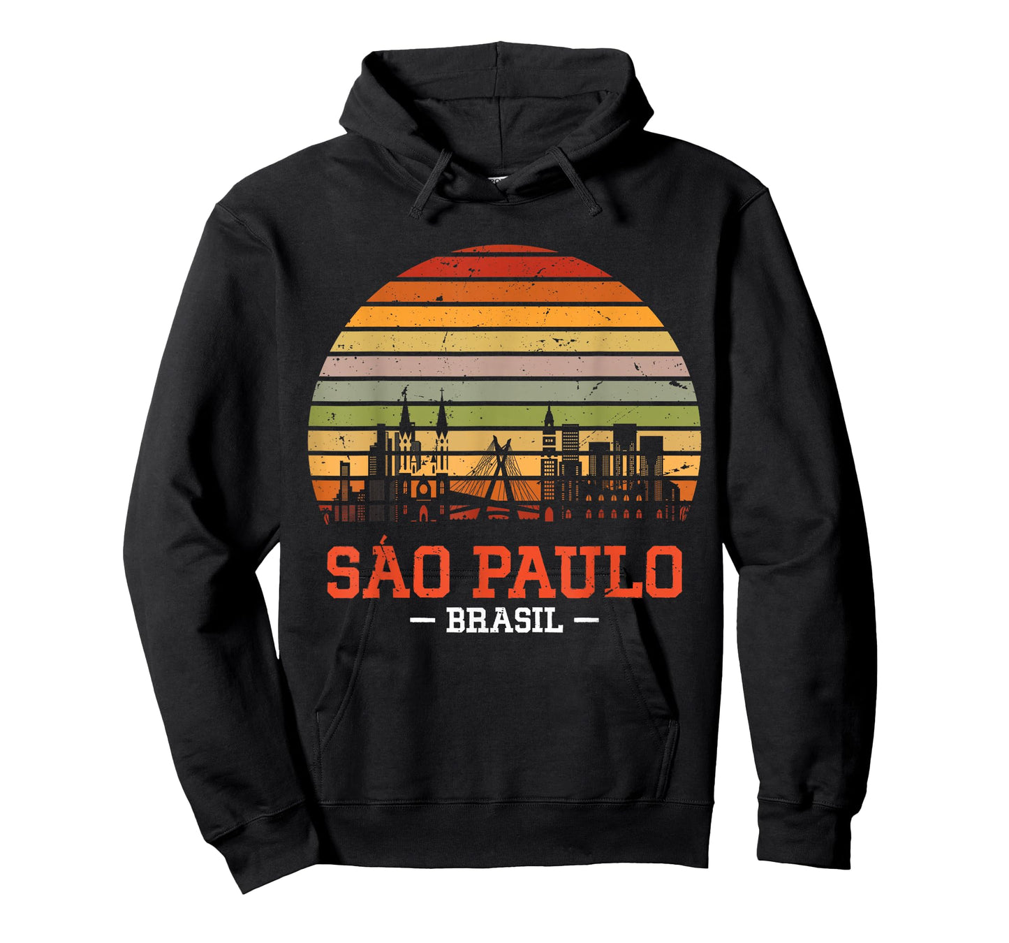 Sao Paulo Brasil Retro Vintage Sunset Skyline Sao Paulo T-Shirt