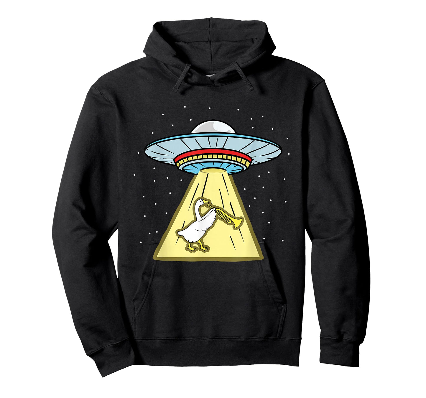 Duck Playing Trumpet Ufo Abduction T-Shirt