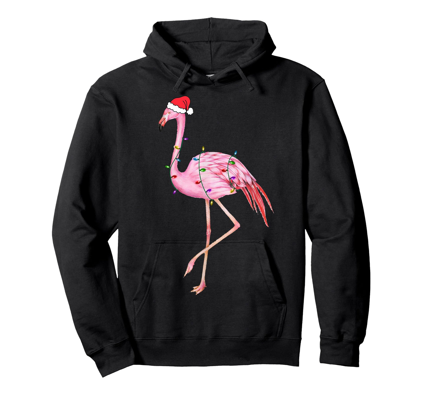 Lighted Flamingo Christmas Tree Lights Xmas Santa Hat Gifts T-Shirt