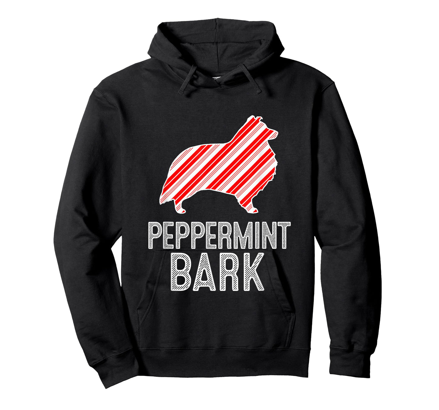 Sheltie Shetland Sheepdog Peppermint Bark Christmas Dog T-Shirt