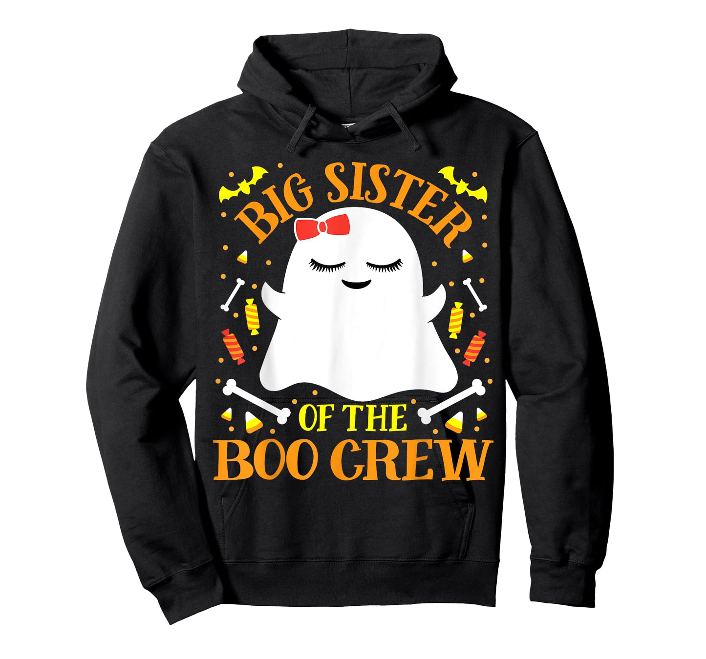 Big Sister Boo Crew Ghost Matching Family Girls Halloween T-Shirt