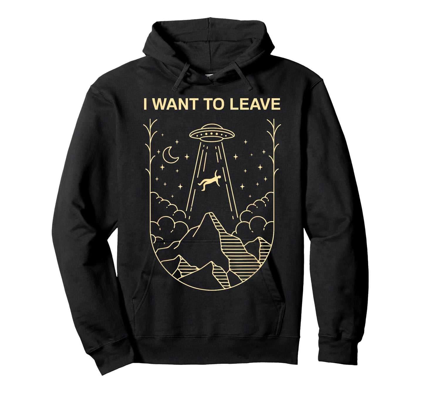 Funny Alien UFO Extraterrestrial I Want to Leave Alien Lover T-Shirt Small