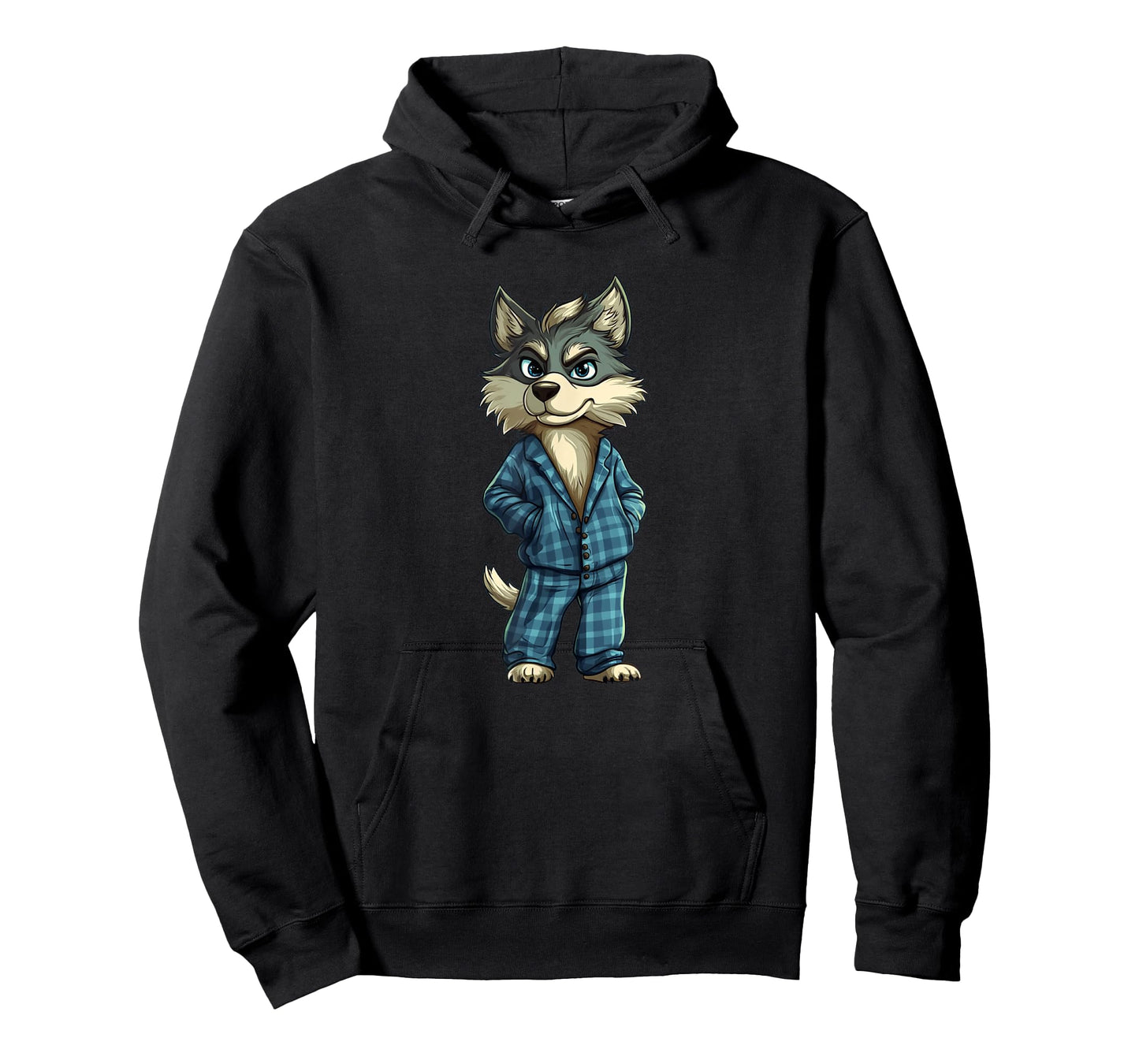 Funny Dreamy Wolf in Pajama Outfit for Sleepy Boys and Girls T-Shirt