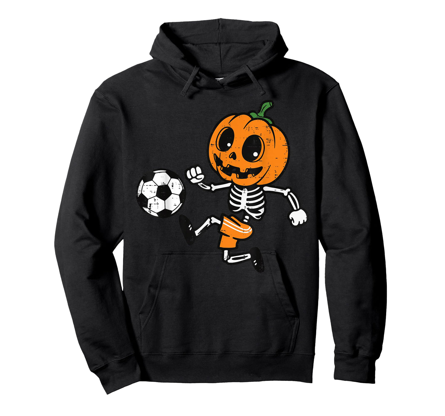 Halloween Pumpkin Skeleton Soccer Football Costume Boys Kids T-Shirt