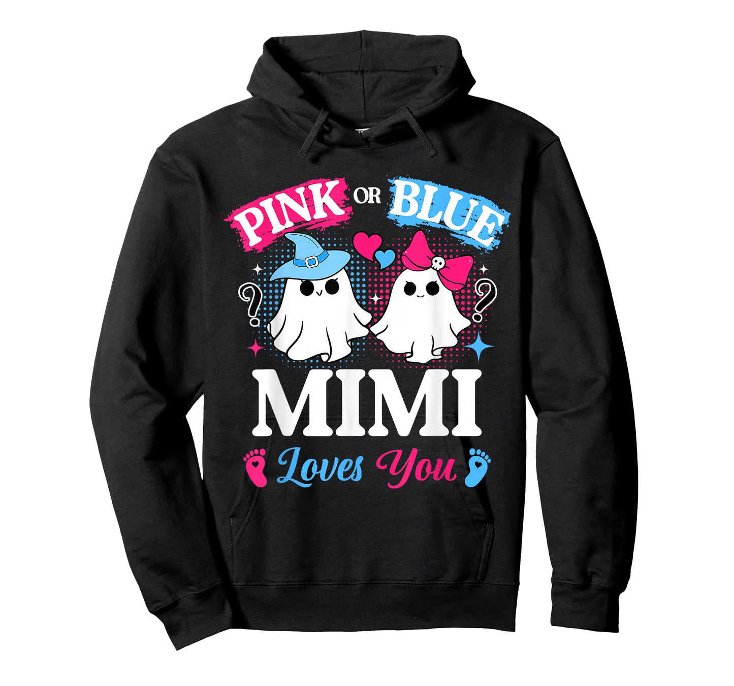 Pink or Blue Mimi Loves You Gender Reveal Halloween T-Shirt