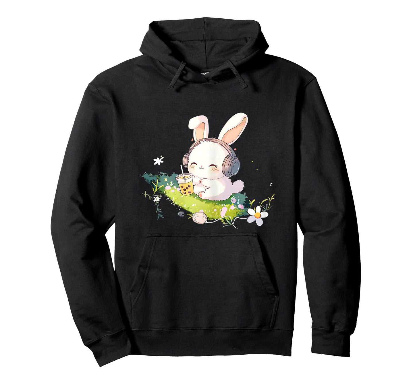 Cutecore Bunny Boba Tea Bubble Tea Headphones Kpop Anime T-Shirt