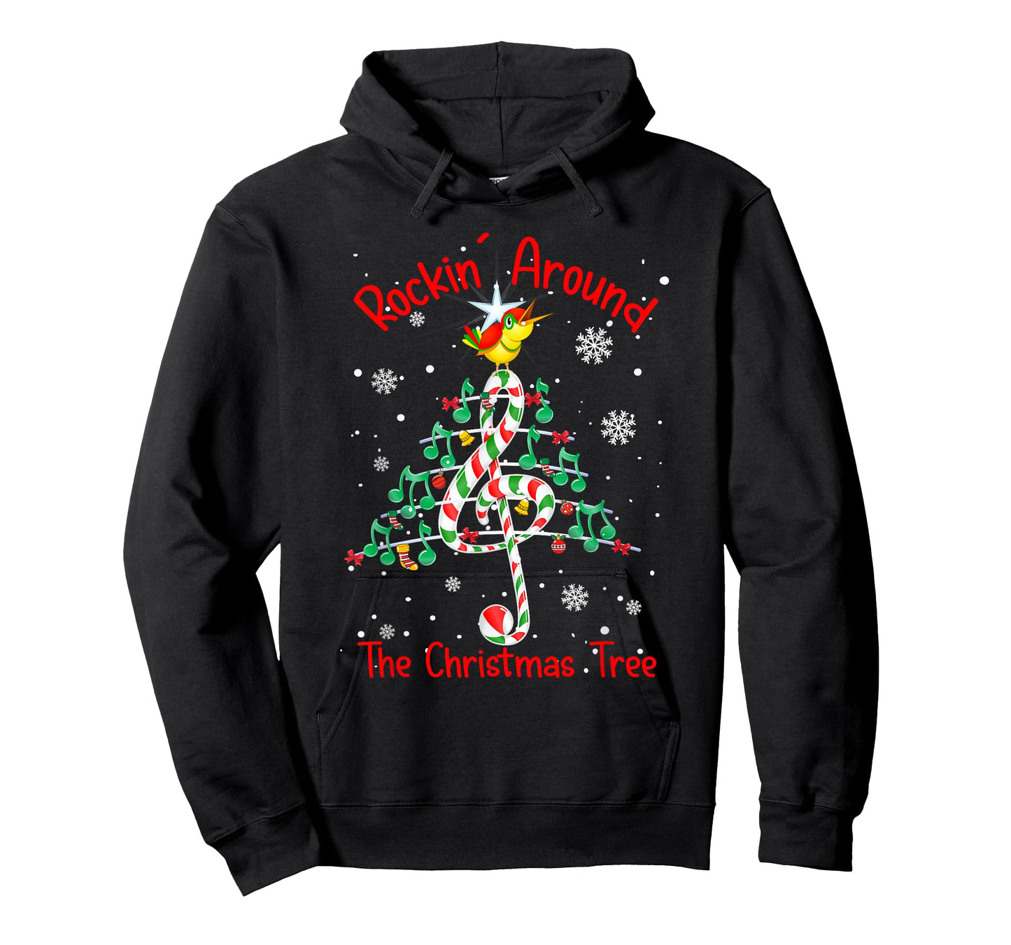 Rockin' Around The Christmas Tree Music Note Music Teacher Men Women T-Shirt