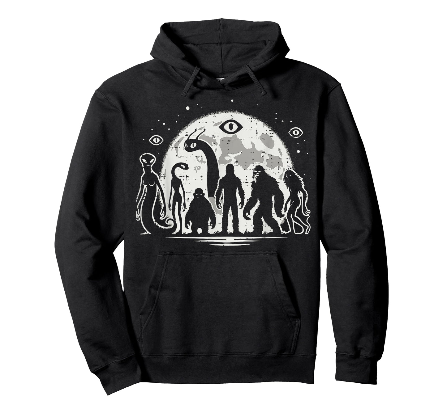 Cryptids Bigfoot Loch Ness Alien Sasquatch Mothman Men Women T-Shirt