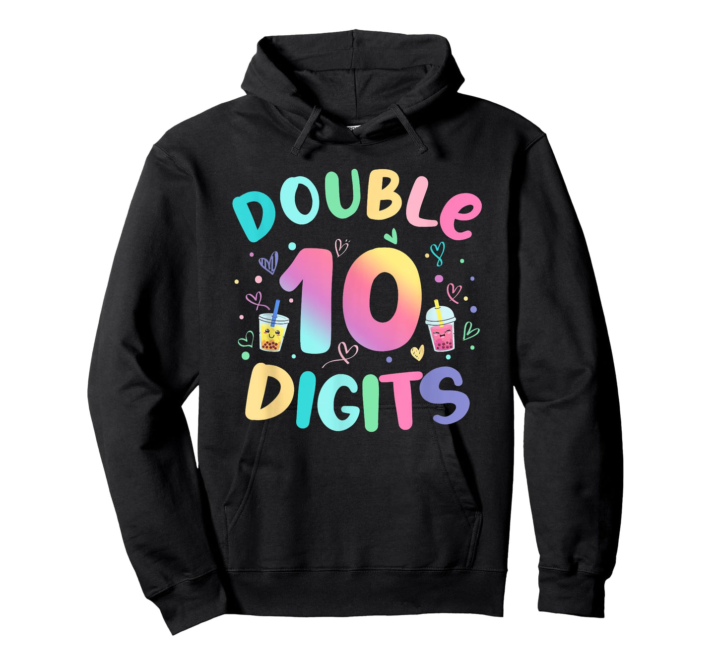 Double Digits 10th Birthday Boba Tea Party 10 Year Old Girl T-Shirt