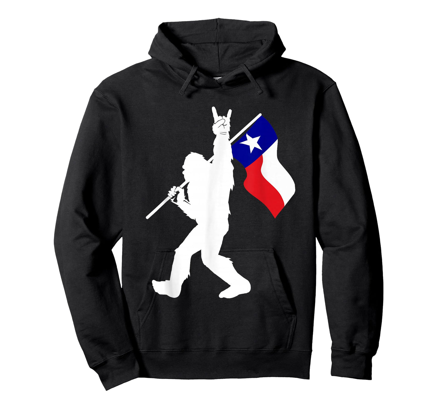 State of Texas Flag Bigfoot Rock On for Sasquatch Hunter T-Shirt