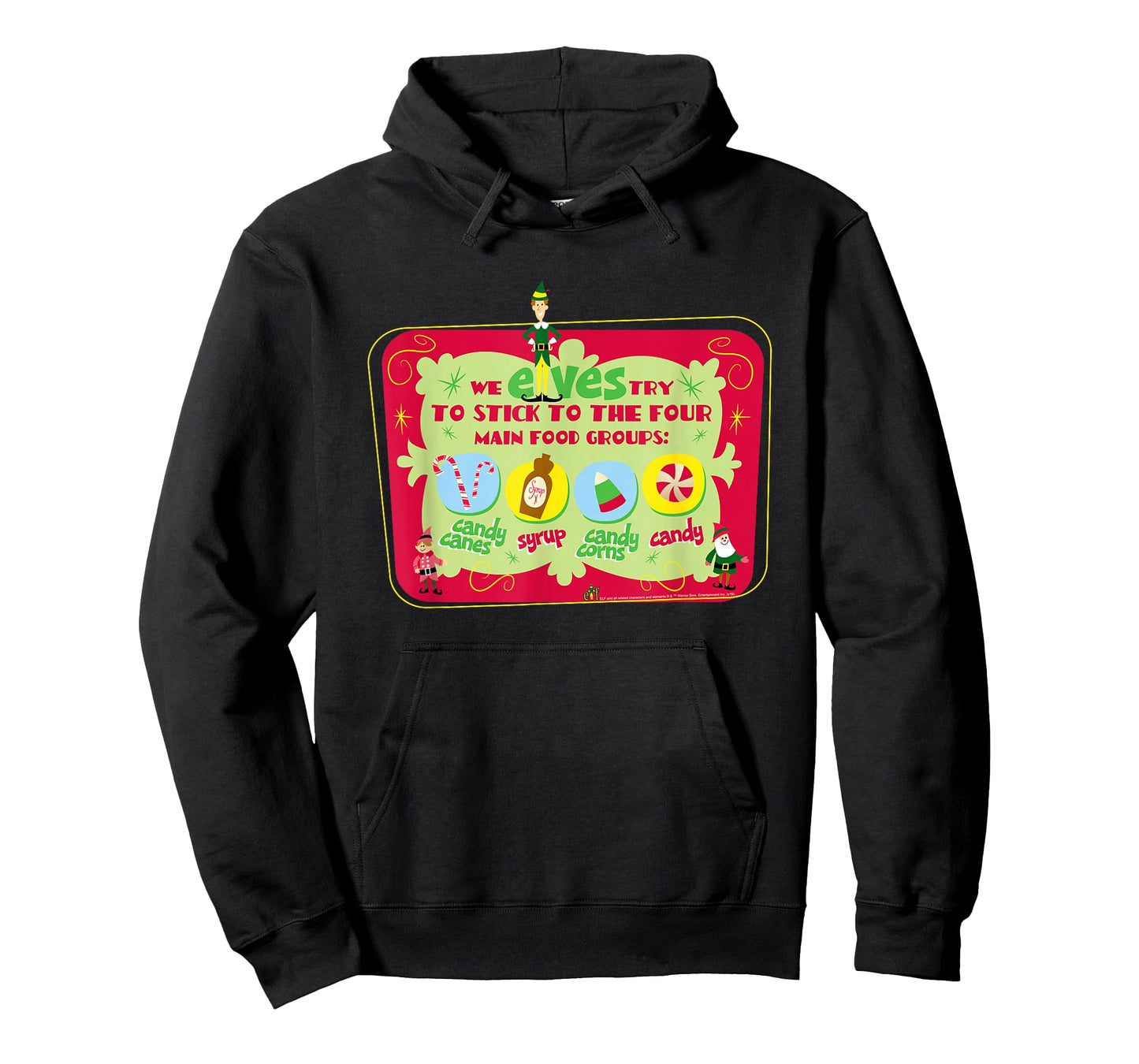 Elf Movie Stick to the 4 Main Food Groups T-Shirt