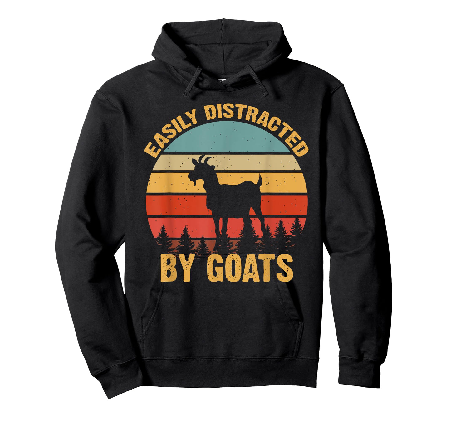 Retro Vintage Easily Distracted By Goats Funny Goat Lover T-Shirt
