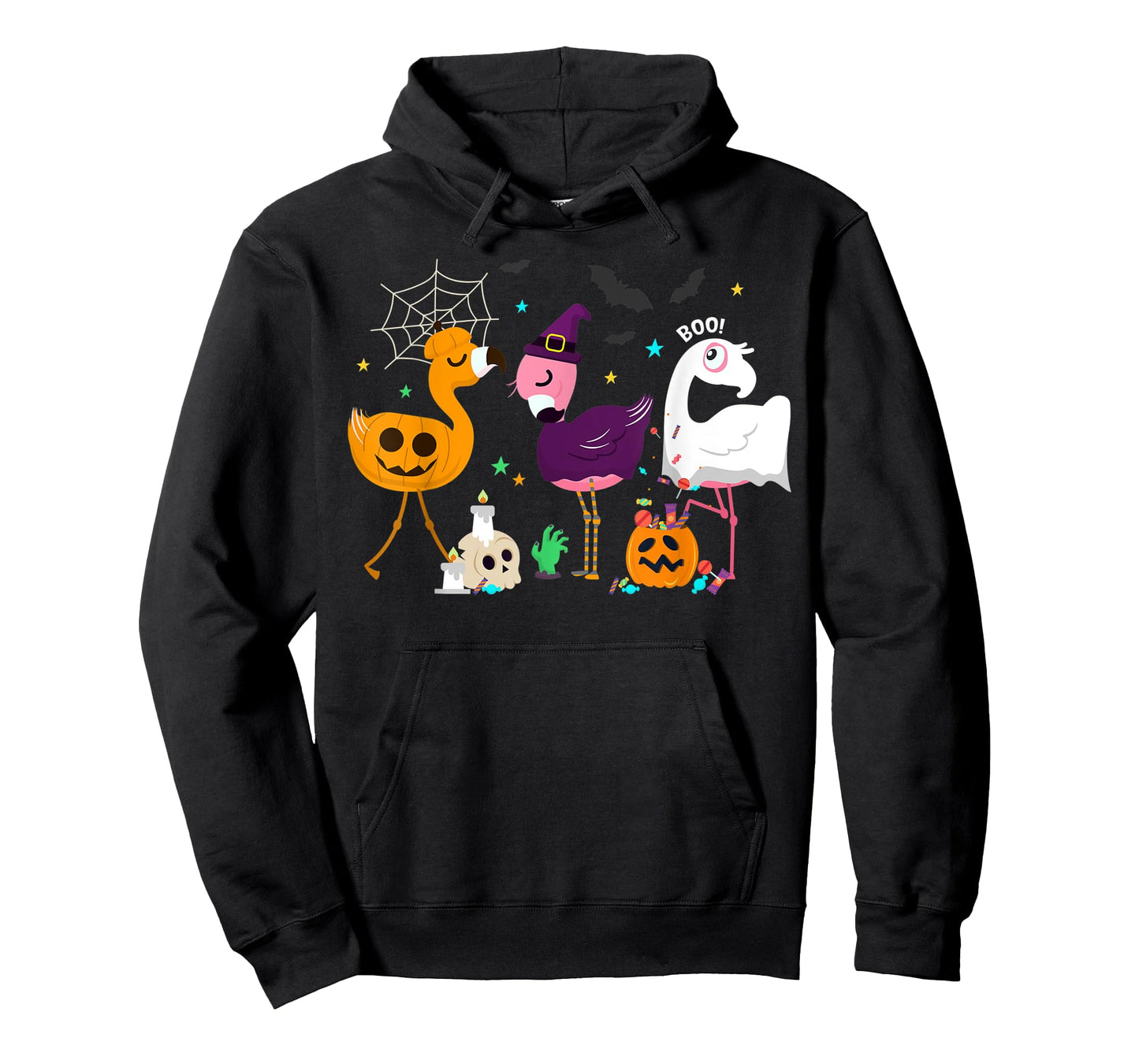Flamingo Halloween Pumpkin Witch Ghost Happy Flamingoween T-Shirt