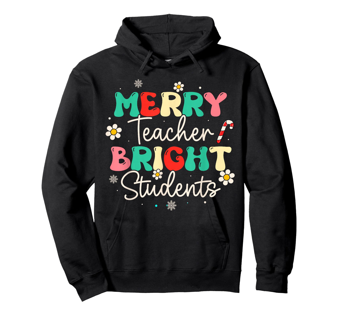 Groovy Merry Teacher Bright Students Funny Christmas Teacher T-Shirt