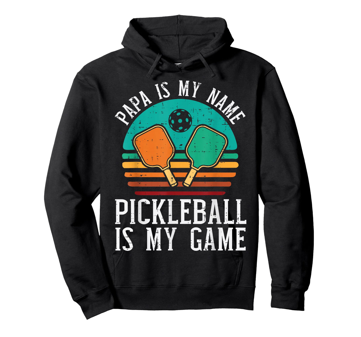 Papa My Name Pickleball My Game Pickle Ball Dad Grandpa Men T-Shirt
