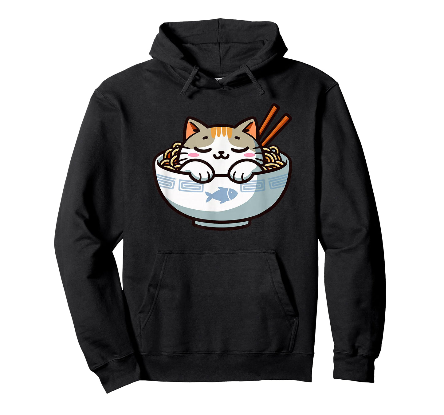 Cute Anime Merch Cat Design Japanese Ramen Noodle Clothes- T-Shirt
