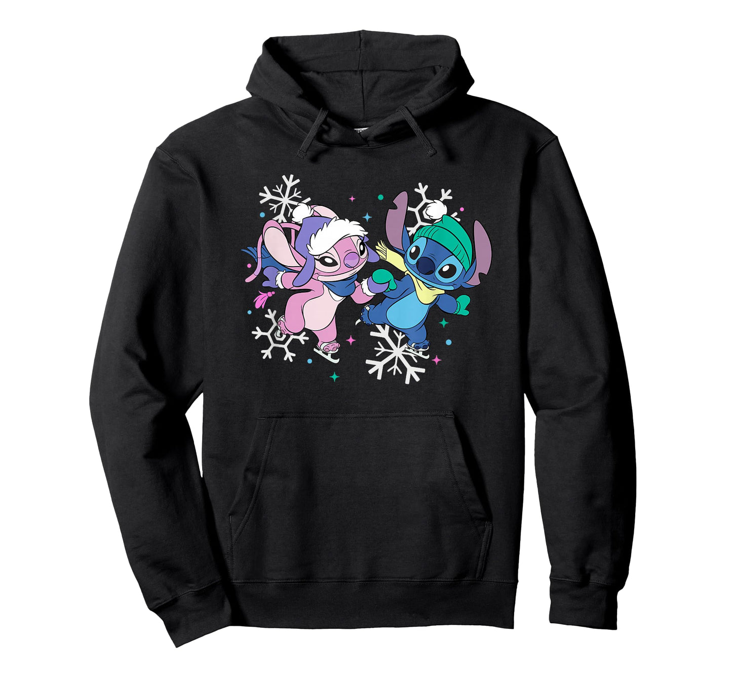 Disney Lilo & Stitch Christmas Angel and Stitch Ice Skating T-Shirt