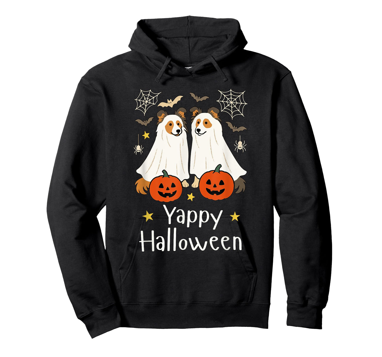 Cute Sheltie Ghosts Spooky Season Yappy Sheltie Halloween T-Shirt