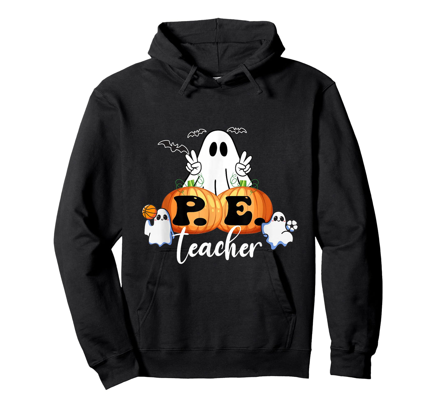 Funny Halloween P.E. Teacher Ghosts Pumpkins Sports Lover T-Shirt