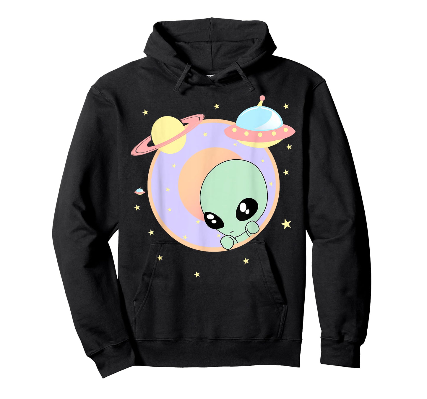 Chibi Alien Kawaii Pastel Cute Green Man Tee Space UFO T-Shirt
