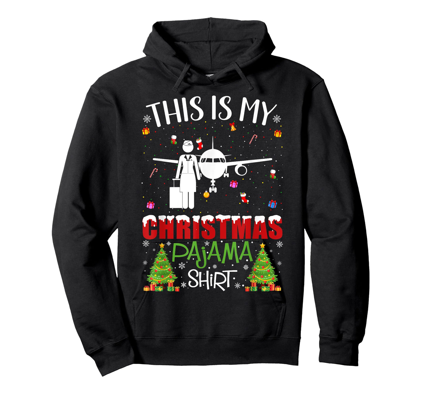 This is My Christmas Pajama Flight Attendant Ugly Sweater T-Shirt