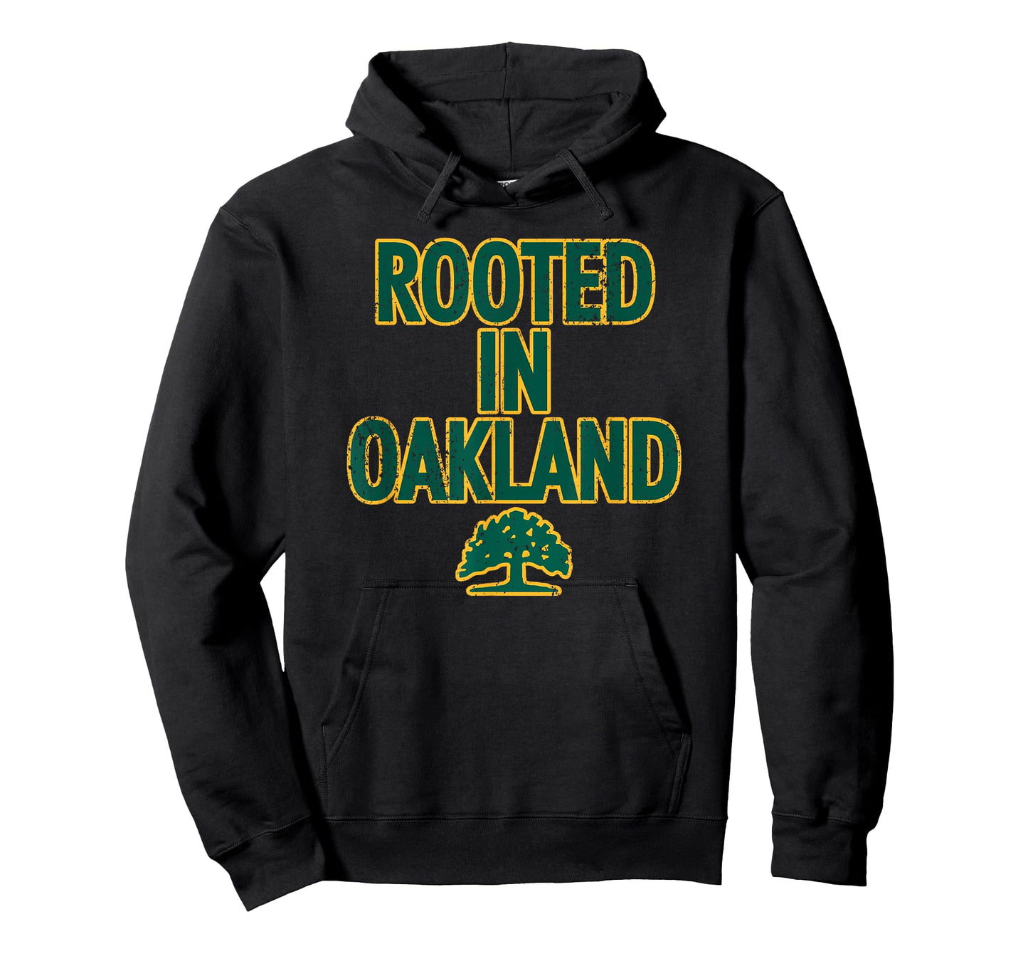 1852 OAK Oakland Tree T-Shirt - Unisex Adults, Kids - Black - Short Sleeve - Crew Neck - Classic Fit - Polyester - Machine Wash