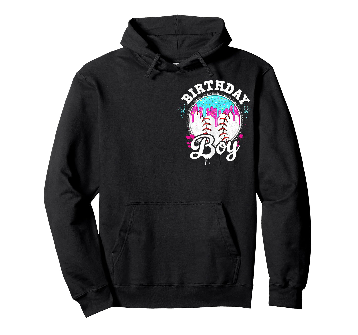 Baseball 7 Year Old Ice Cream Drip 7th Birthday Boy Number 7 T-Shirt