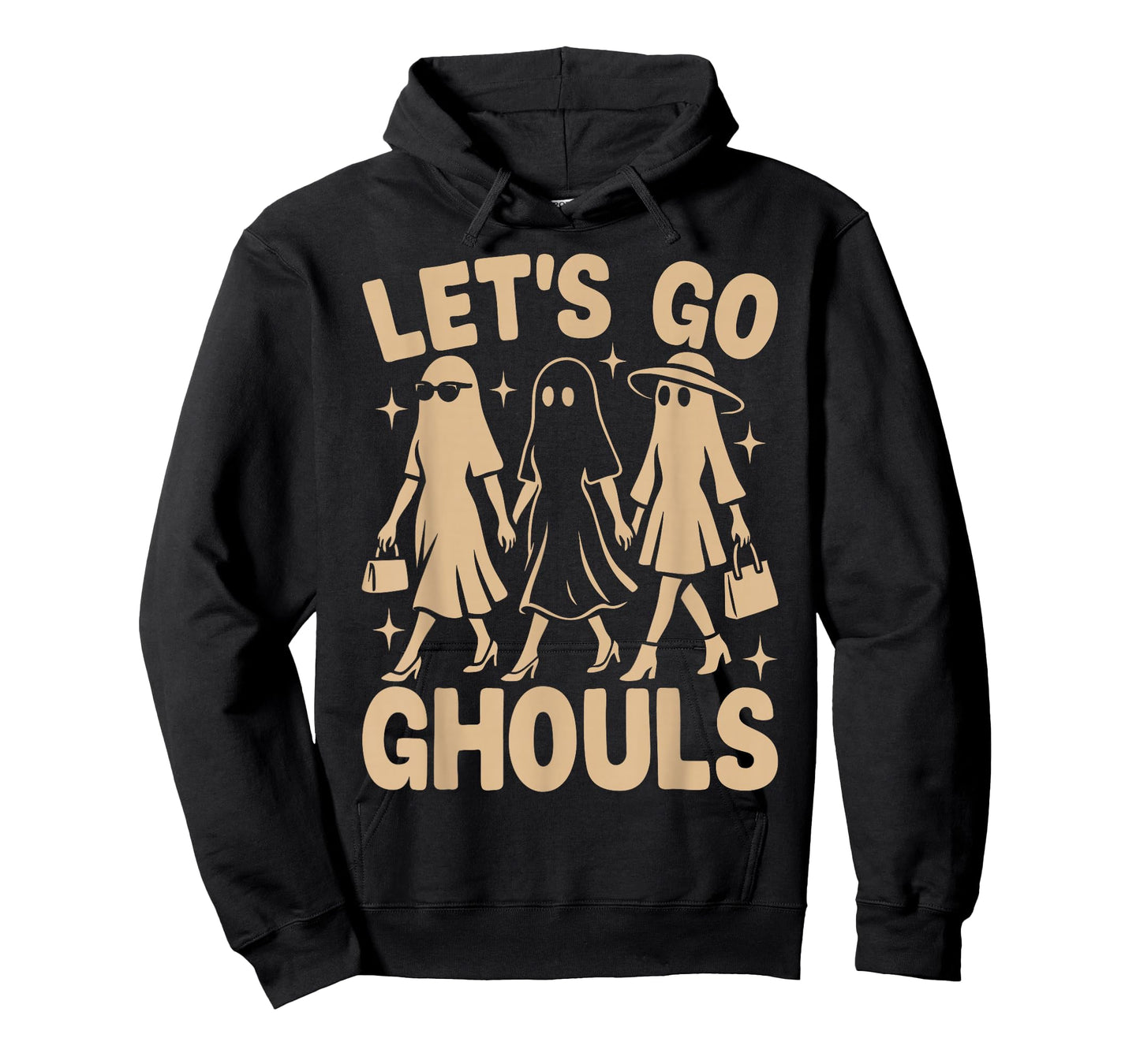 Lets Go Ghouls Retro Halloween Costume Party Women Ghosts T-Shirt