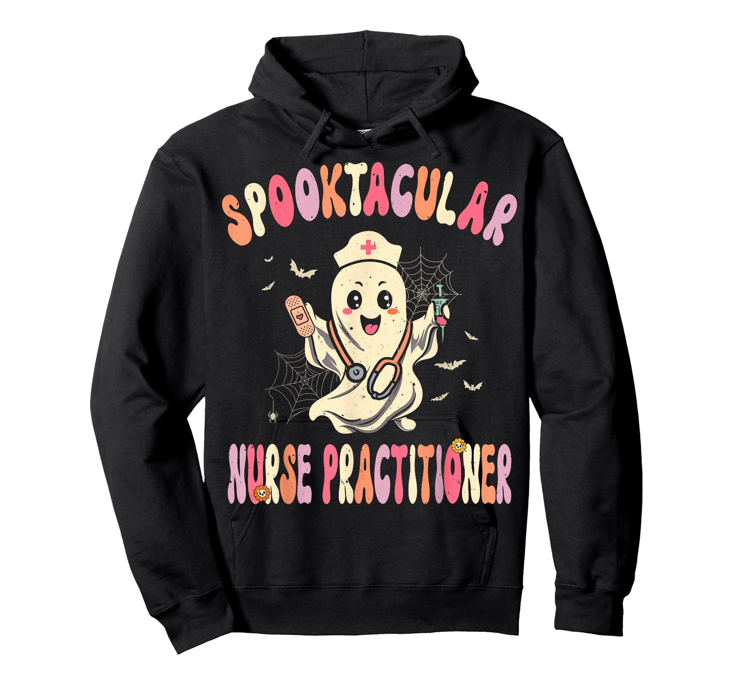 Spooktacular Nurse Practitioner Retro Halloween Ghost Nurse T-Shirt