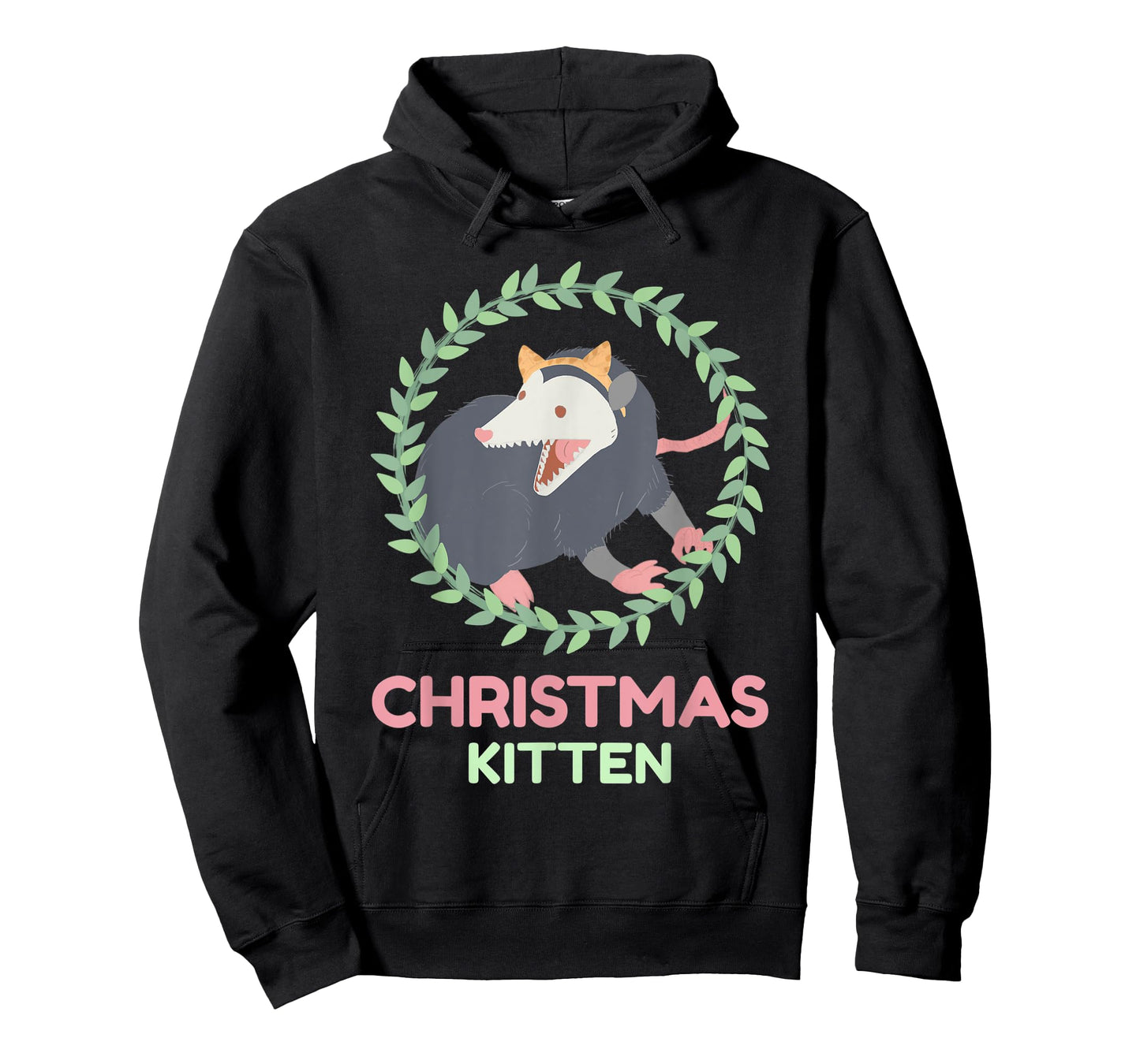 Xmas Possum Kitten - Creepy Cute Pastel Goth Christmas T-Shirt