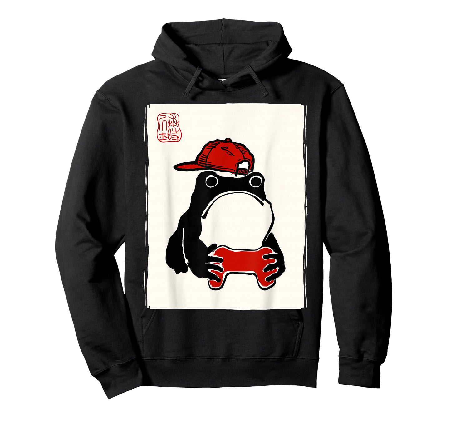 Grumpy Frog Gamer Bruh Ink Painting Japanese Funny Gamer T-Shirt