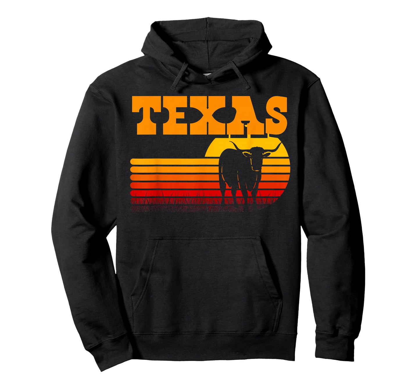 Texas Longhorn Shirts for Men Vintage Retro Sunset Texas T-Shirt