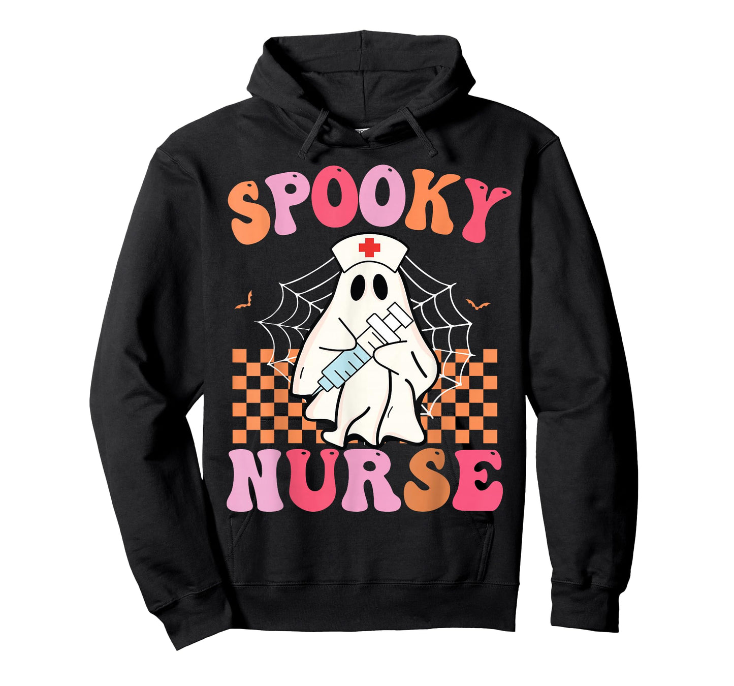 Groovy Spooky Nurse Funny Ghost Halloween Nursing Women T-Shirt