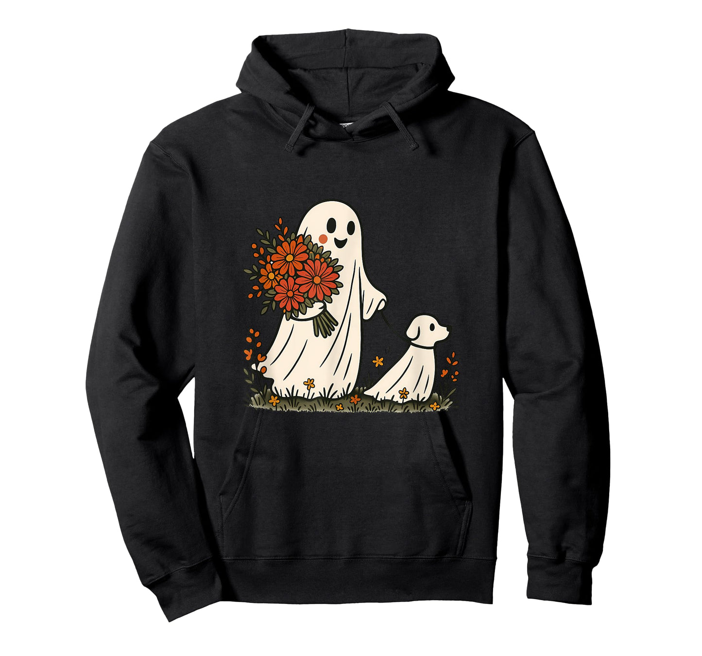 Ghost Walking Dog Spooky Funny Halloween Dog Lover T-Shirt