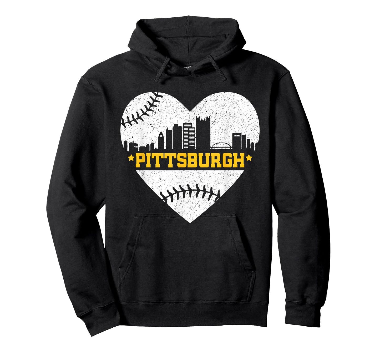 Pittsburgh Lovers Skyline Retro Baseball Heartbeat Men Women T-Shirt