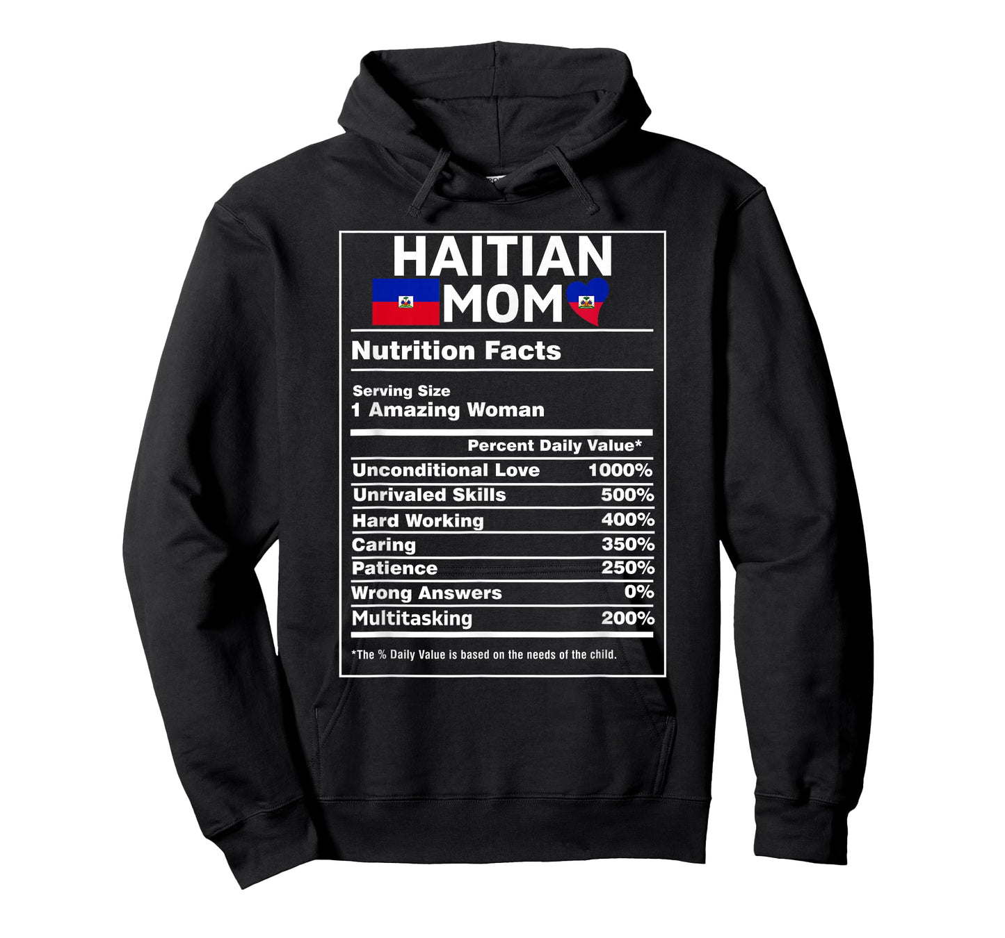 Haitian Mom Nutrition Facts Women Haiti Flag Pride Ayiti Mom T-Shirt
