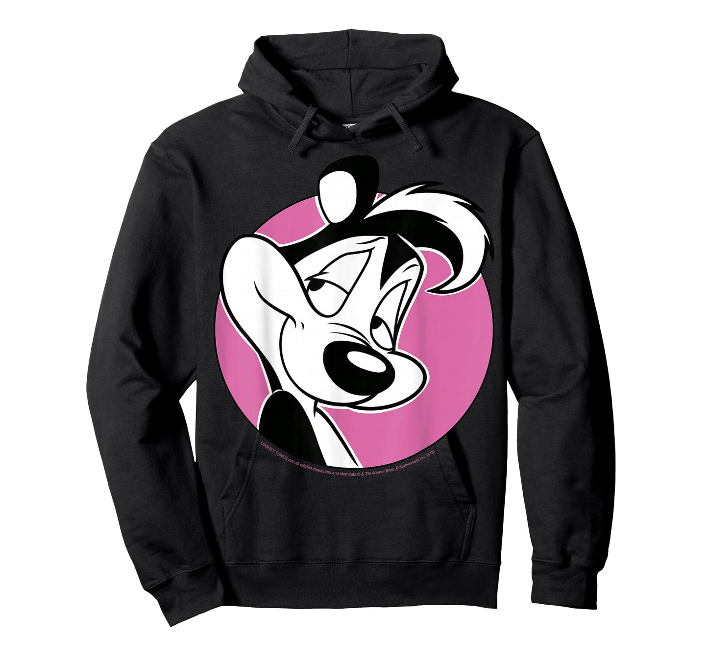 Looney Tunes Pepe Le Pew Pink Circle Portrait T-Shirt Small