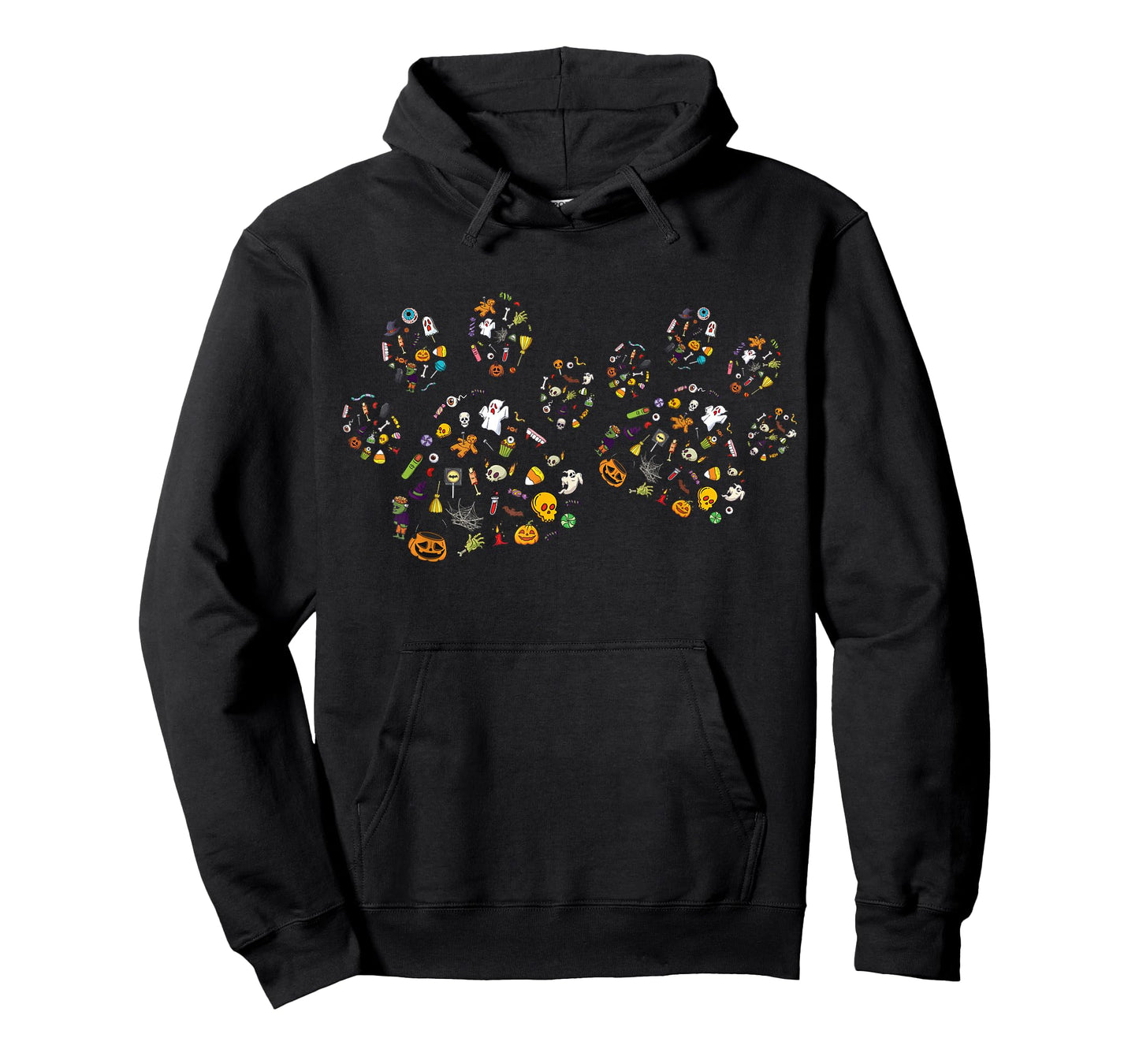 Cute Paw Print Halloween Dog Candy Pumpkin Ghost T-Shirt