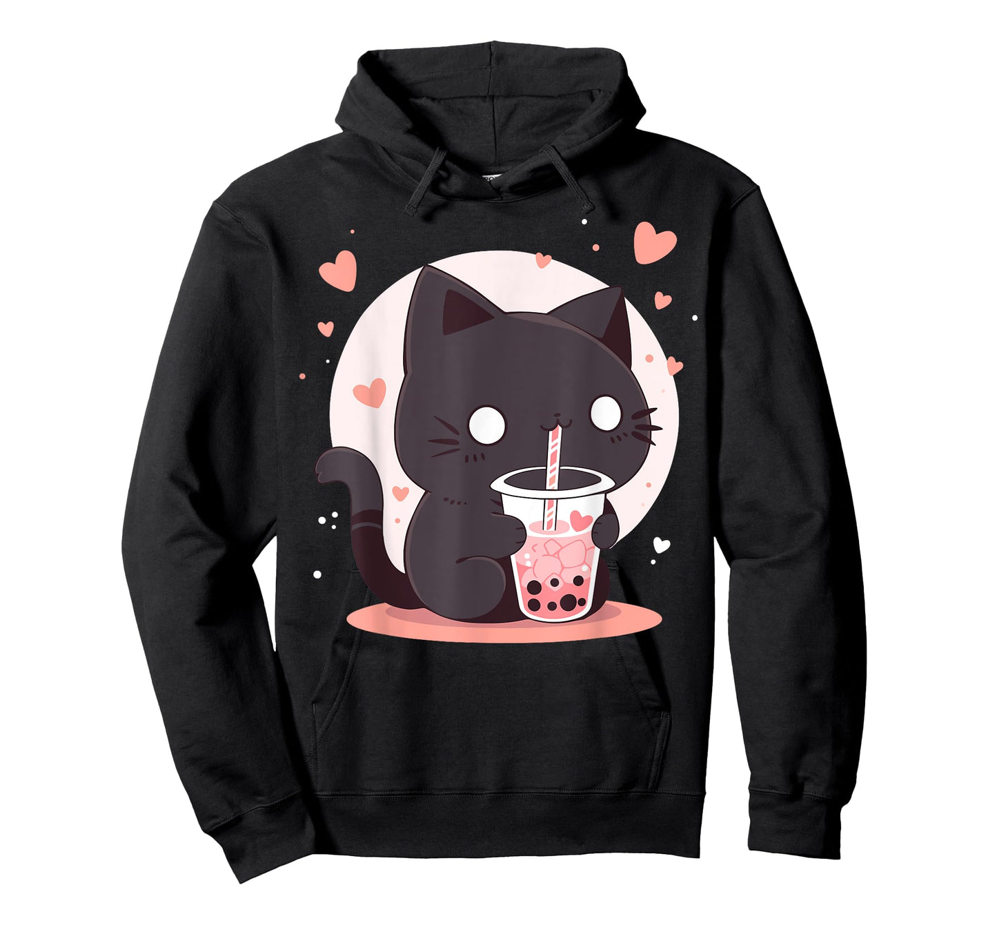 Kawaii Black Cat Boba Cute Japan Anime Bubble Tea Neko Teen T-Shirt for Men Women