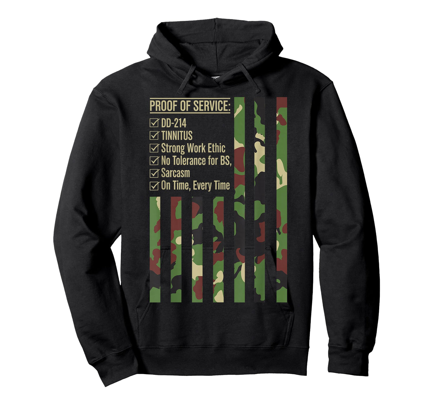 Proof of Service t shirt Camouflage Strip USA Flag DD-214 T-Shirt