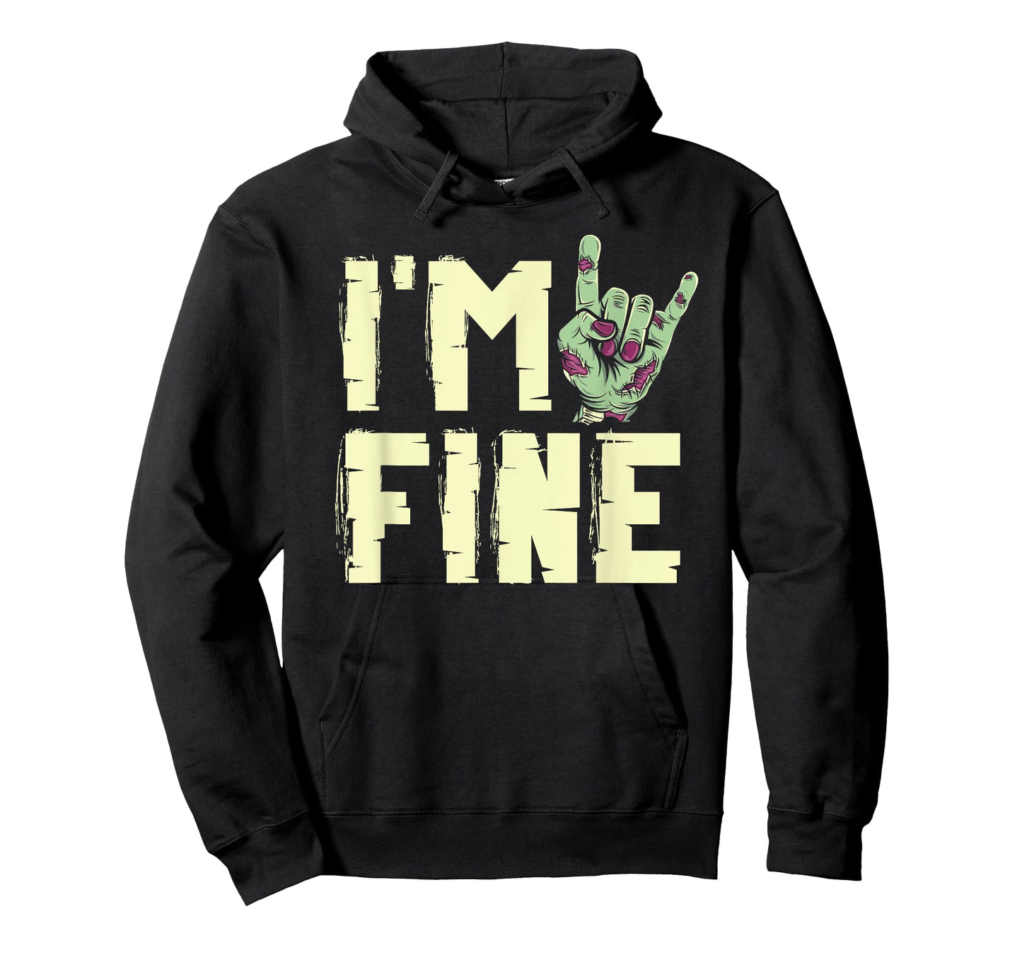 I'm Fine Zombie Hand Zombies Horror Trick Or Treat Halloween T-Shirt
