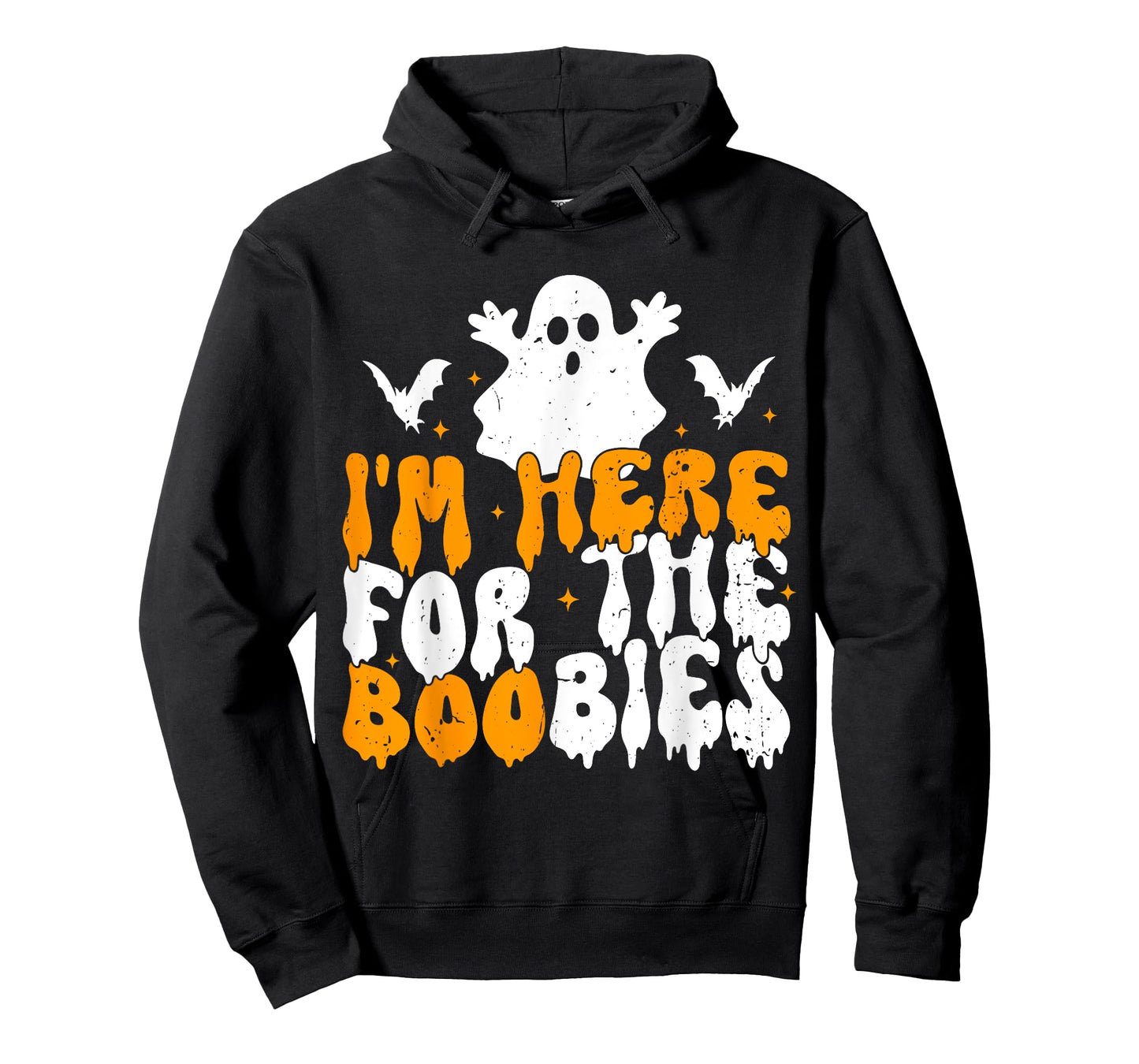 I'm Here For The Boobies Halloween Adult Humor Joke Ghost T-Shirt