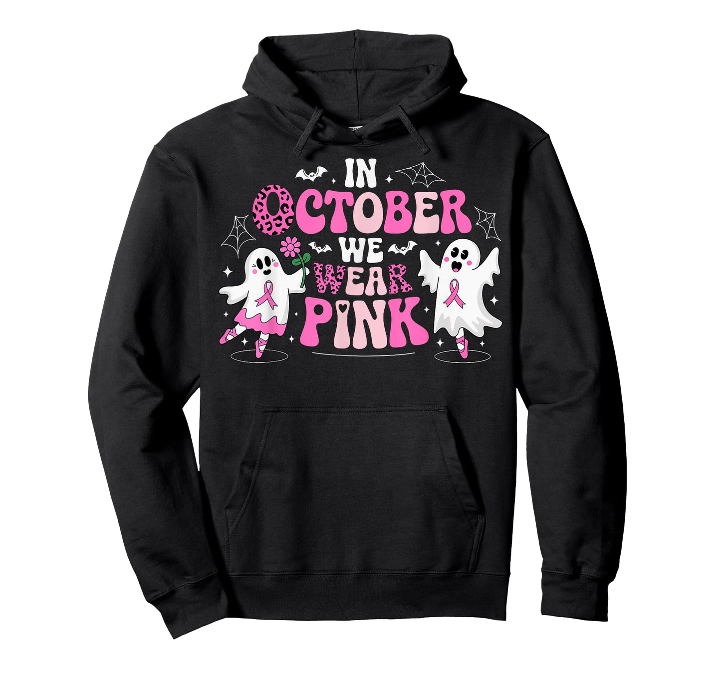 In October We Wear Pink Ballet Ghost Teacher Breast Cancer T-Shirt