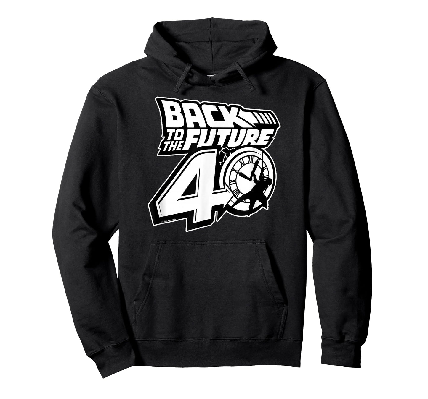 Back to The Future 40th Anniversary Logo Black and White T-Shirt