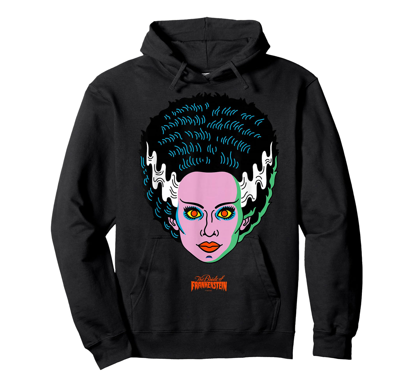 Universal Monsters Bride of Frankenstein Retro Big Face T-Shirt