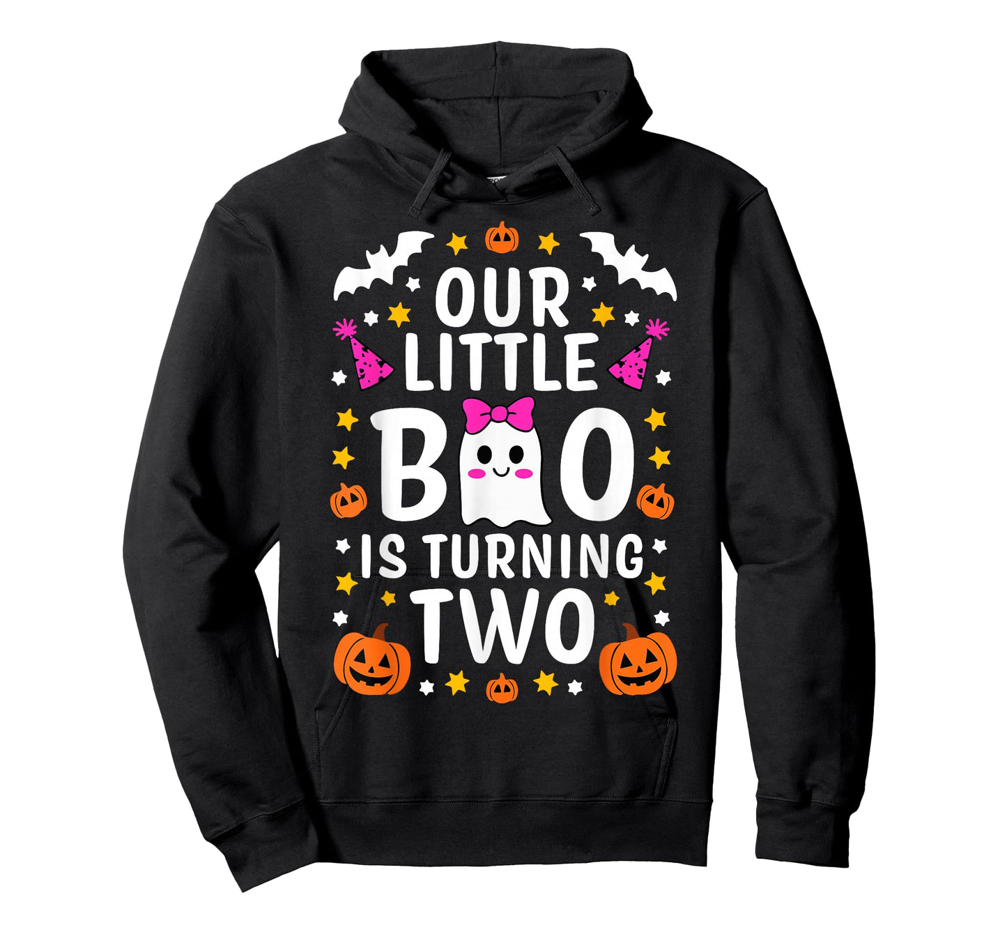 Our Little Boo Is Turning Two Yr 2nd Birthday Girl Halloween T-Shirt